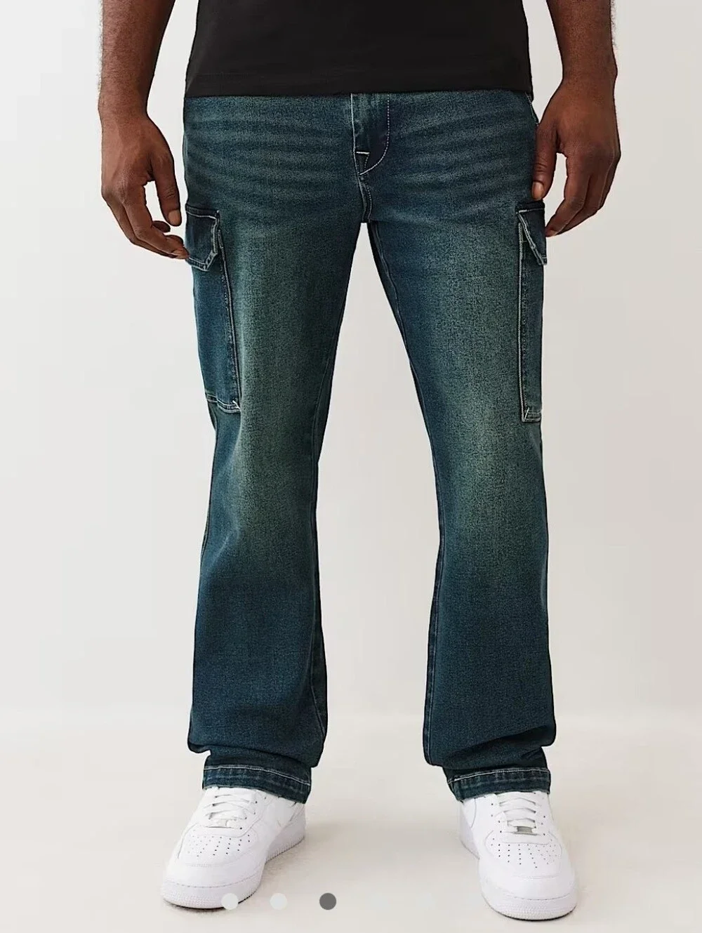 NWT True Religion Men's Medium Amber Cargo Relaxed Jeans US 36